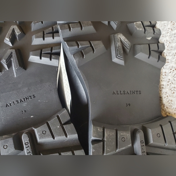 AllSaints Leather Knee High Marisa Biker Boot Size 39/9 - Picture 6 of 7